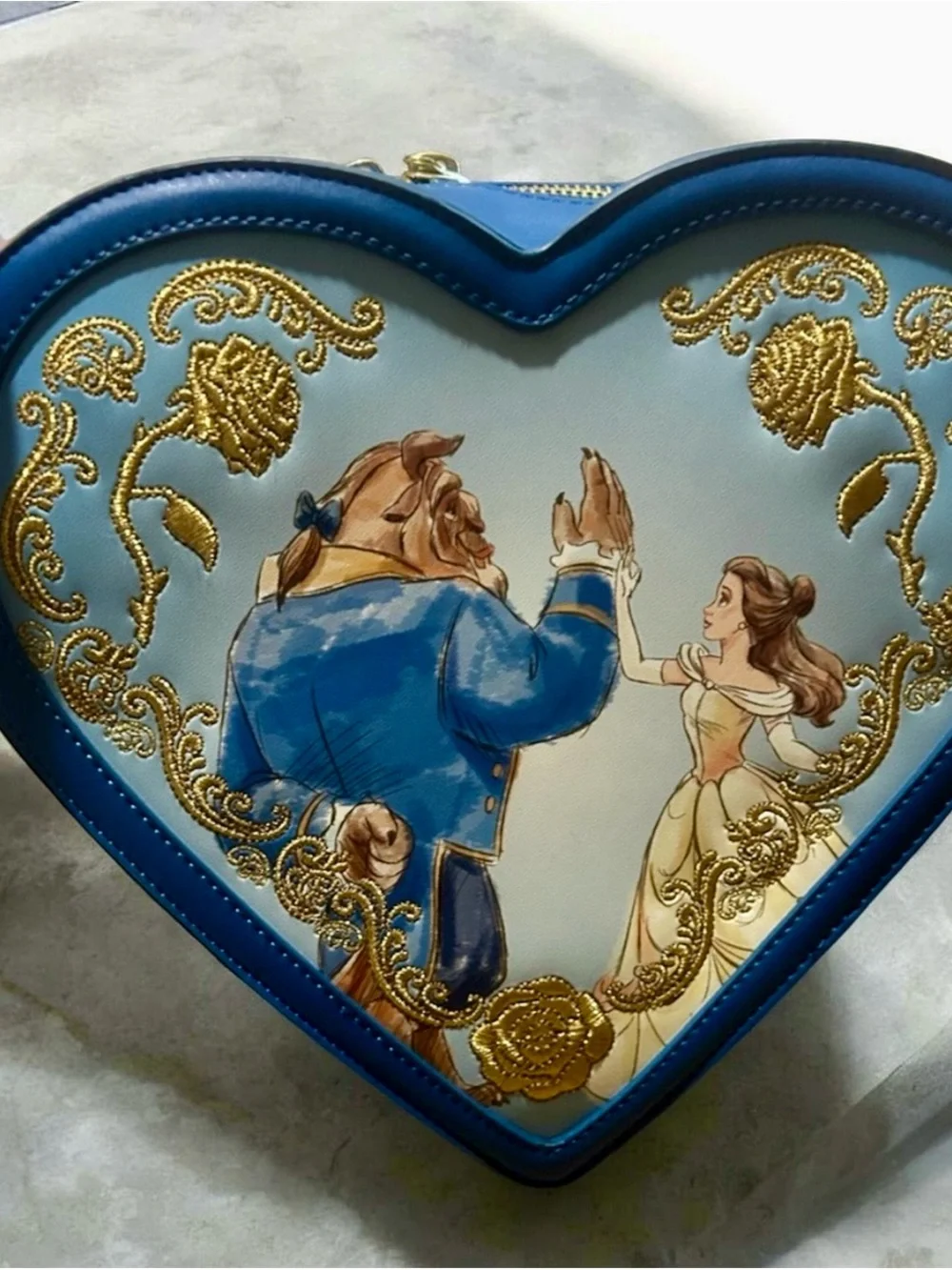 Loungefly Disney Beauty and the Beast Convertible Heart Mini Backpack/Crossbody